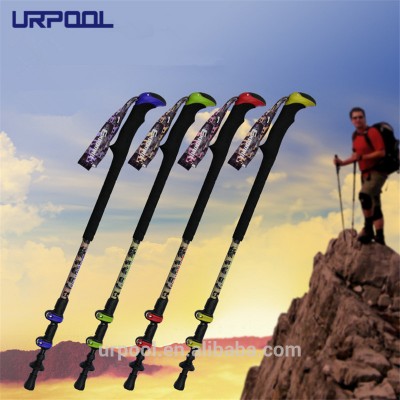 3-Section Retractable Lightweight Trekking Poles Travel Hiking Climbing Backpacking Walking Mountaineering Stick EVA handle